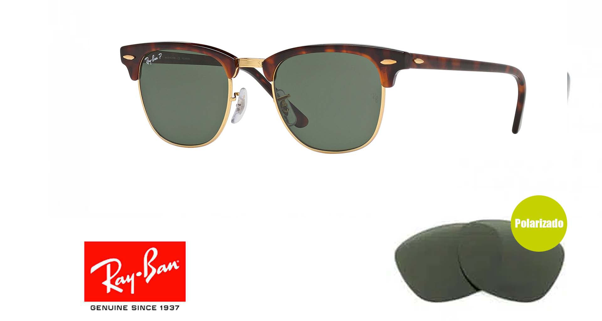 Ray ban clubmaster sales polarized lens replacement